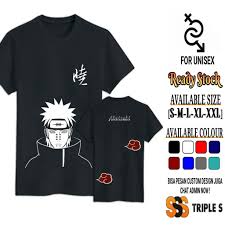 Naruto shippuuden dua setengah tahun sejak naruto uzumaki meninggalkan konohagakure, desa meskipun naruto lebih tua dan kejadian mengerikan muncul di cakrawala, dia sedikit berubah dalam. Kaos Akatsuki Naruto Sablon Depan Belakang Kaos Anime Jepang Shopee Indonesia