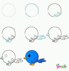 تعليم الرسم للاطفال بالخطوات رسومات اطفال بالعربي نتعلم bird drawings drawings drawing tutorial