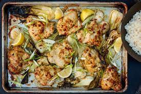 Sheet Pan Scallion Chicken With Bok Choy Recipe Nyt Cooking