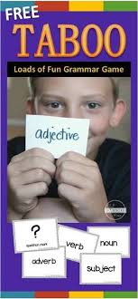 FREE Taboo Parts of Speech Grammar Games for Kids Printable