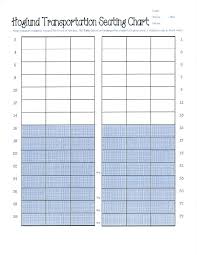 School Bus Seating Chart Template Fillable 71 Passenger
