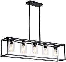 Amazon Com Xilicon Dining Room Lighting Fixture Hanging Farmhouse Black 5 Light Moder Contemporary Chandelier Dining Room Lighting Modern Dining Room Lighting