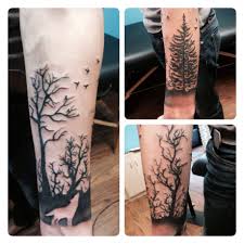 Forearm Trees Sleeve On My Left Arm Left Arm Tattoos Tattoos Feather Tattoos