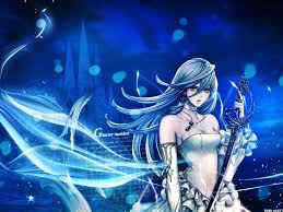Blue Haired Female Anime Character Holding Sword Hd Wallpaper Female Anime Character Design Girl Anime