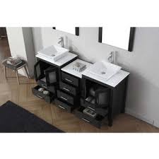 Add contemporary cool to your master bath with this newtown 72 double bathroom vanity set. Bathroom Vanities 66 Dior Double Sinks Bathroom Vanity Set In Multiple Finishes With Countertop By Virtu Usa Kitchensource Com