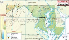 Physical feature physical map of texas. Physical Map Of Maryland Maryland Physical Map