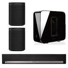 Sonos 5 1 Home Theater System With Sonos One Pair Playbar And Sub Black This Bundle Includes 4 Items 2 Sonos One Voice Contr Sonos Sonos One Playbar
