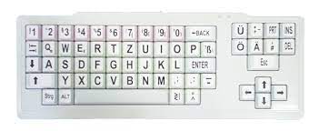 Mokey, Tastatur Mit Sehr Großen Tasten (2X2 Cm), Weiß Mit Großen Buchstaben