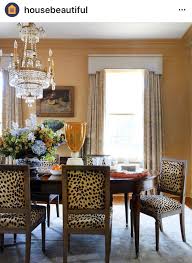 Love The Print On The Chairs But Discontinued Linen Velvet From Christopher Hyland Orange Dining Room Formal Dining Room Sets Dining Room Design