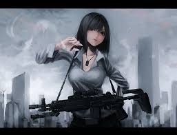 The name comes from an abbreviated form of the japanese word for animation. Hd Wallpaper Black Haired Female Anime Character With Rifle Digital Wallpaper Wallpaper Flare