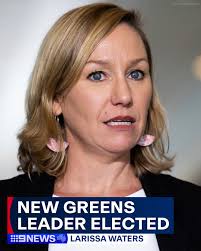 BREAKING: Queensland Senator Larissa Waters has been elected as the new  leader of The Greens. It comes after the party's former leader, Adam Bandt,  lost his seat of Melbourne to Labor's Sarah