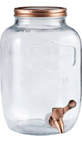 The lids on my mason jar soap dispenser kept rusting out, so i threw this thing together. Mason Jar Glass Beverage Dispenser With Copper Lid And Spout Transitional Beverage Dispensers By Wine And Tableware Inc Houzz