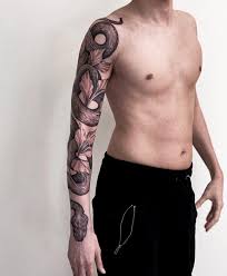Cool grey ink snake with flowers tattoo design for sleeve by taki tsan. Tattoo Uploaded By Zozulenko Full Snake Sleeve Project 2 Full Day Sessions 1551146 Tattoodo