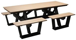 Amish Seaside Poly Composite 7 Split Seat Picnic Table Picnic Table Stylish Outdoor Furniture Poly Outdoor Furniture