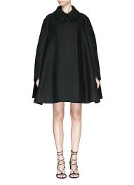 Azzedine Alaia Felted Wool Babydoll Cape Coat Black Short Coats Womenswear Lane Crawford Shop Designer Brands Online