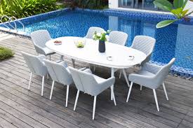 To plastic picnic tables designed. Maze Zest 8 Seater Oval Outdoor Fabric Dining Set Rattan Furniture Fairy