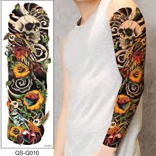 Tattoo sleeves basically refer to those tattoos that are usually large in size or a collection of various women always go for full sleeve tattoos that depict flowers as well as watercolor ink whereas men. Factory Rts New 1 Piece Temporary Tattoo Sticker Skull Eyes Heart Rose Tattoo With Arm Body Art Big Sleeve Large Tattoo Sticker Buy Large Arm Sleeve Tattoo Catrina Red Eye Rose