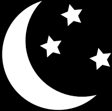 Moon Black And White Moon And Stars Outline Clip Art White Stars And Moon Full Size Png Download Seekpng