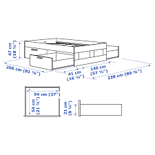 Bett von ikea liegefläche 160x200 2 x lattenroste härtegrad verstellbar 4 x schubladen. Brimnes Bettgestell Mit Schubladen Weiss Luroy Ikea Osterreich