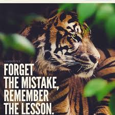 Forget The Mistake Remember The Lesson Tiger Quotes Motivational Quotes Motivation