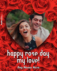 In the right season, you can visit a rose garden and shoot an incredible variety of roses within a couple hours. Heart Shaped Enriched With Rose Flowers With Name And Photo Happy Rose Day