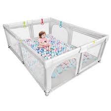 Dripex Laufstall Baby Laufgitter Absperrgitter Mit Atmungsaktivem Netz 150x200cm Schutzgitter Krabbelgitter Fur Kinder Baby Laufstall Laufstall Ideen Laufstall