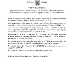Proiectul depăşeşte limitele stabilite de constituţie prevăzute la articolul 115, alineatul 1, referitoare la domeniul legilor organice care nu pot face obiectul legii de abilitare a guvernului, susţin liberalii, scrie agerpres. Document Starea De UrgenÈ›Äƒ AgenÈ›ia Pentru AchiziÈ›ii Publice A RenunÈ›at La Promovarea Unui Oug DupÄƒ Ce A Fost AcuzatÄƒ CÄƒ Actul I Ar ScÄƒpa Pe Cei Care Dau Tunuri Financiare Hotnews Mobile