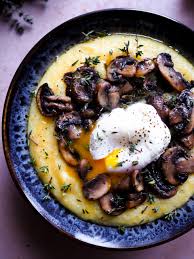 Polenta Au Parmesan Champignons Et Oeuf Poche Clemfoodie Champignons Farcis Polenta Recettes De Cuisine
