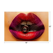 Red Lips Bulls Eyes by Daveed Benito Bullet Lipstick Mouth Sexy Girls Women  Hot Real Pinup Woman Model Models Voluptuous Lesbian Adult Pics Burlesque  Babes Cool Wall Decor Art Print Poster 12x18 -