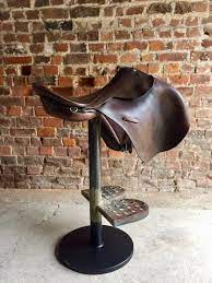 While the frame of the stools is metal or. Stunning Industrial Bar Stool Horse Saddle Equestrian Interest Loft Design Vinterior