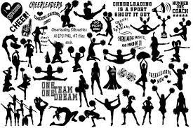 Cheerleader Silhouettes Ai Eps Png Cheerleading Silhouette Graphic Illustration