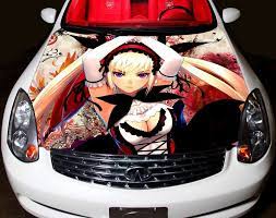 car hood decal vinyl sticker graphic wrap decal truck decal truck graphic bonnet decal skull f150 jeep anime 017 anime racing car design car