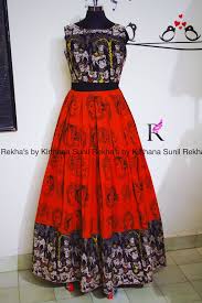 Kalamkari Long Dress From Rekha S House Of Coutures Kalamkari Dresses Frock Models Blouse Design Models
