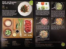 Collage Of Hello Fresh Steak And Brussel Sprouts Stir Fry Recipe Card Hello Fresh Recipes Hello Fresh Hello Fresh Steak