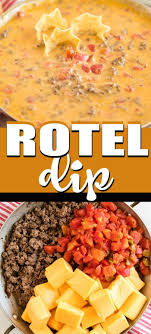 Rotel Dip Is An Easy Appetizer Recipe With Ground Beef Rotel And Velveeta Cheese Only 3 Ingredients Appetizer Recipes Easy Appetizer Recipes Appetizers Easy