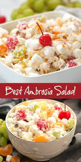 Best Ambrosia Salad No Cool Whip Video Recipe Video Best Fruit Salad Ambrosia Salad Fruit Salad Recipes