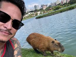 E-Capy kickin it with the Capybaras of Curitiba 🇧🇷