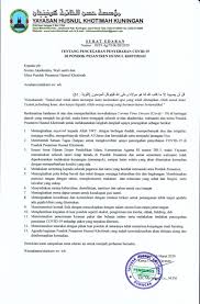 Saya menemukan banyak orang yang mempermasalahkan dan menyalahkan tulisan khusnul khatimah. Surat Edaran Yayasan Husnul Khotimah Kuningan Terkait Corona Pondok Pesantren Husnul Khotimah Kuningan