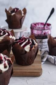 Blueberry Filled Cupcakes With Creme Fraiche Frosting Good Things Baking Co Recipe Chilled Desserts Cupcake Recipes Food