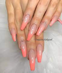 Tina Le On Instagram Biogel Fullset With Ombre Gel Nails Nailart Biogel Biosculpture Ombre Gel Nails Coral Acrylic Nails Coral Ombre Nails