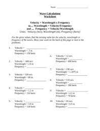 Wave Frequency Velocity And Wavelength Calculations Persuasive Writing Prompts Word Problem Worksheets Text Structure Worksheets