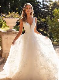 We Need This Brand New Lumiere Collection From Val Stefani Bridal In 2020 A Line Bridal Gowns Wedding Dresses Blush Sparkly Wedding Dress