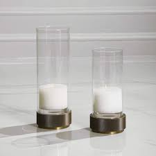 Pillar candle holders look best when grouped together. Sandringham Clear Glass Pillar Candle Holders Set Of 2 89r09 Lamps Plus