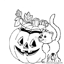Free printable pumpkin coloring pages. Cat And Halloween Pumpkin Coloring In Pages67fc Coloring Pages Printable