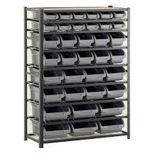 The racks are lightweight and easy to setup. Edsal 36 Bin Industrial Storage Rack In 2021 Shelf Bins Industrial Storage Racks Plastic Storage Bins