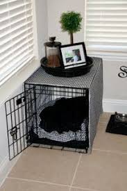 Dressing Up A Dog Crate I M Sure They D Love Knocking All This Stuff Off There Lmao Dog Crate Cover Dog Crate Diy Dog Crate
