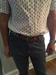 Men S Cognac Leather Paloma Dark Navy Blue Woven Belt La Matera