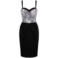 Paper Dolls Black And White Sweetheart Dress 55 Liked On Polyvore Featuri Black And White Cocktail Dresses Black Lace Overlay Dress White Cocktail Dress