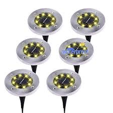 Kingmazi Solar Ground Lights 8 Led Garden Pathway Outdoo In Ground Lights Flood Lights Disk Light