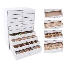 Songmics Boite A Bijoux Mallette Coffrets Boite A Maquillage Bijoux Et Cosmetique Beauty Case Blanc Jbc10 En 2020 Boite A Bijoux Boite A Maquillage Rangement Bijoux